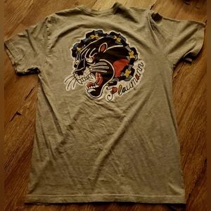 Gray Ed Hardy Inspired Graphic T-Shirt for Men